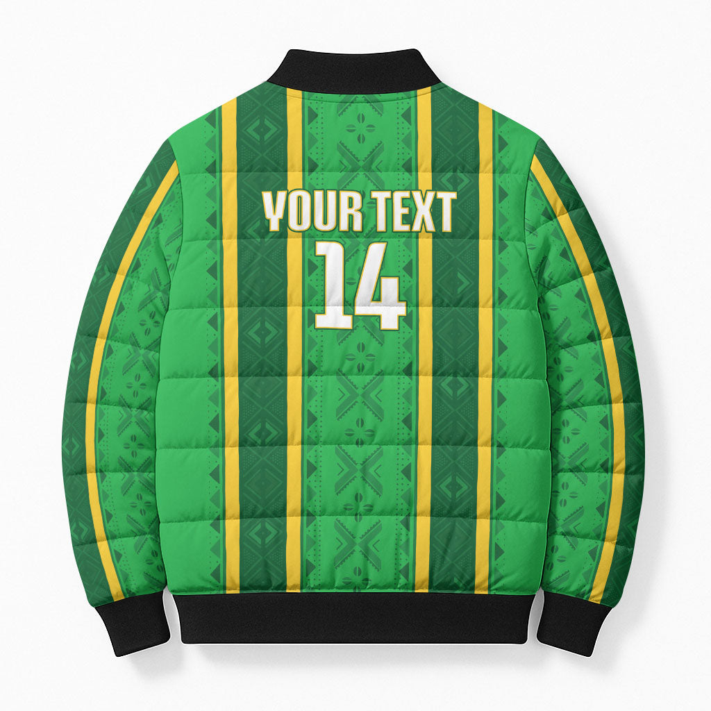 Mali Basketball Custom Bomber Puffer Jacket Mud Cloth Bogolan Pattern