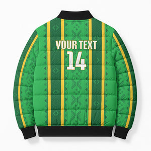 Mali Basketball Custom Bomber Puffer Jacket Mud Cloth Bogolan Pattern