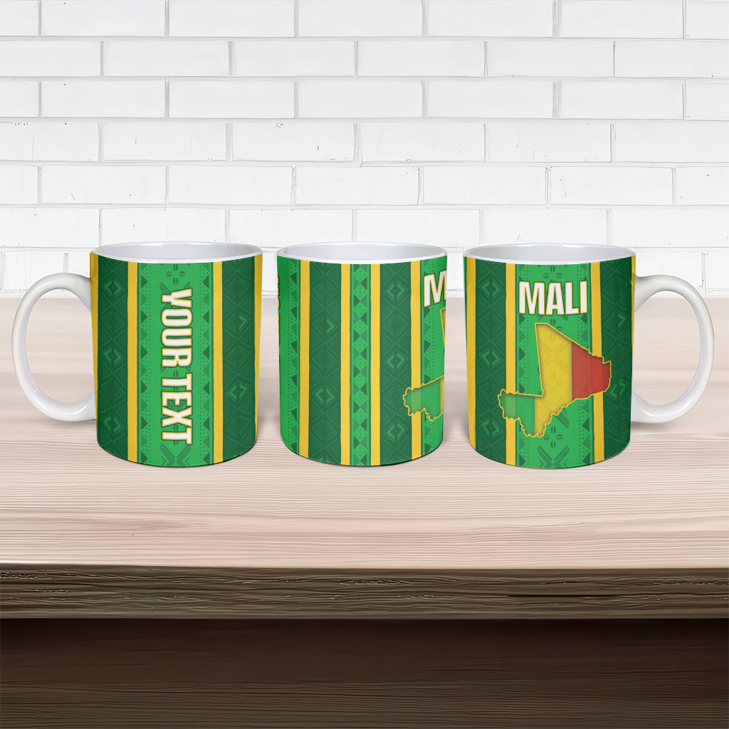 Mali Basketball Custom Ceramic Mug Mud Cloth Bogolan Pattern