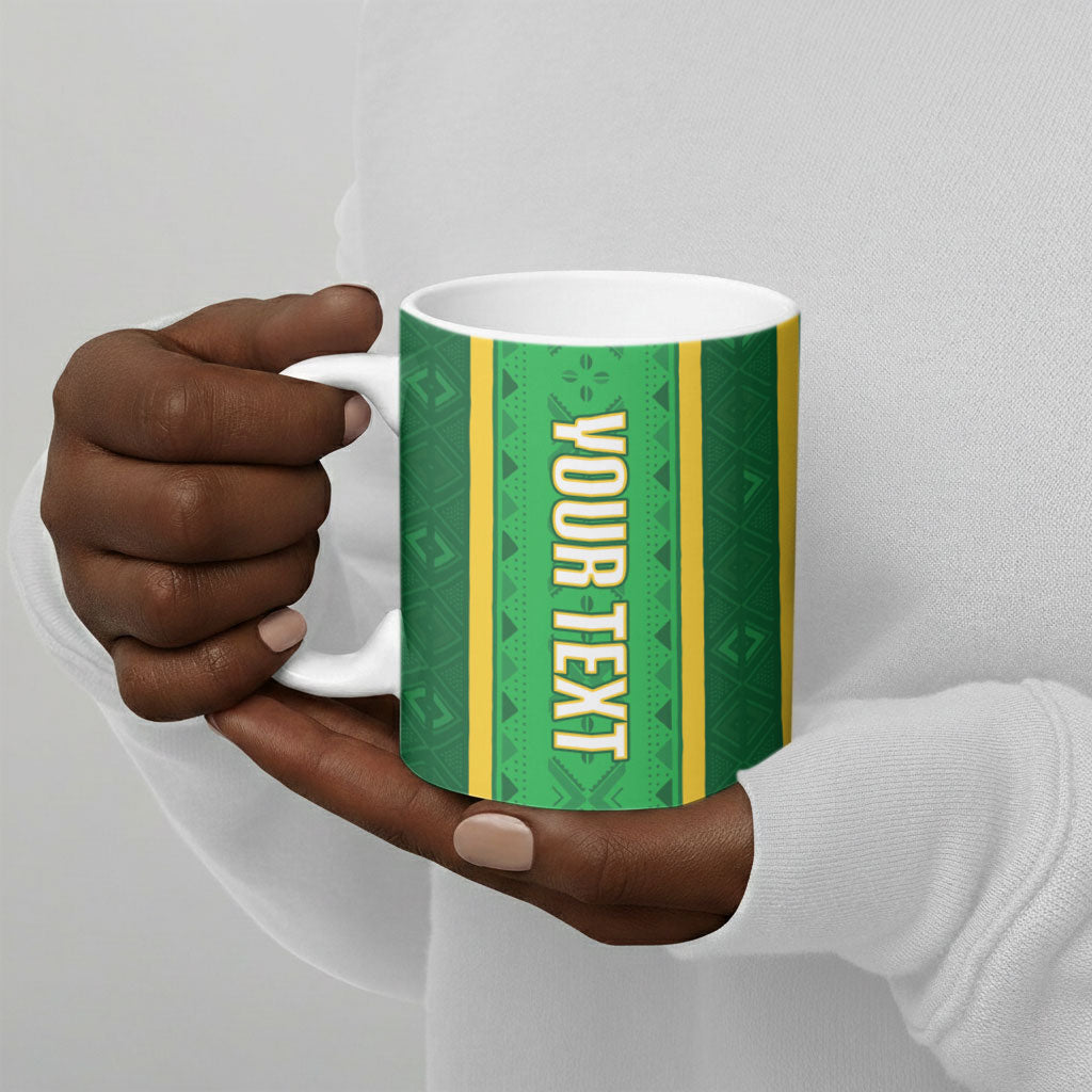 Mali Basketball Custom Ceramic Mug Mud Cloth Bogolan Pattern