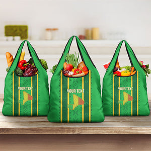 Mali Basketball Custom Grocery Bag Mud Cloth Bogolan Pattern
