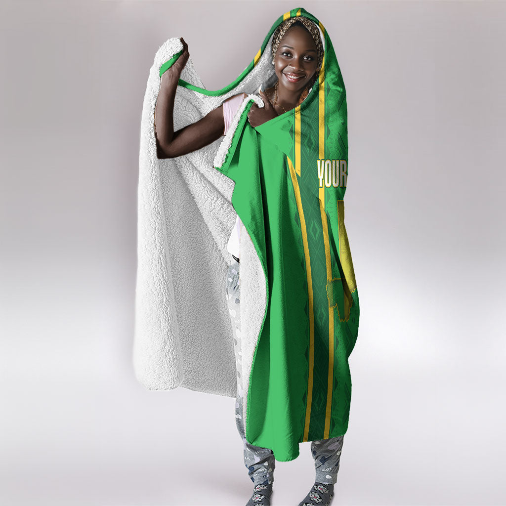 Mali Basketball Custom Hooded Blanket Mud Cloth Bogolan Pattern