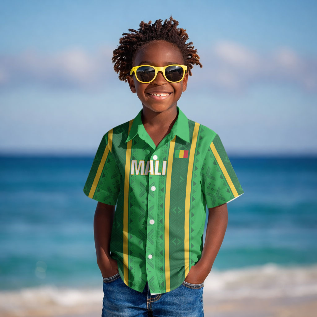 Mali Basketball Custom Kid Hawaiian Shirt Mud Cloth Bogolan Pattern