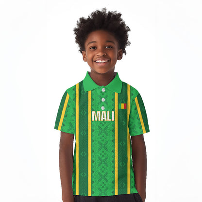 Mali Basketball Custom Kid Polo Shirt Mud Cloth Bogolan Pattern