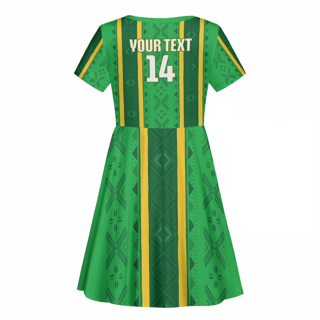 Mali Basketball Custom Kid Short Sleeve Dress Mud Cloth Bogolan Pattern
