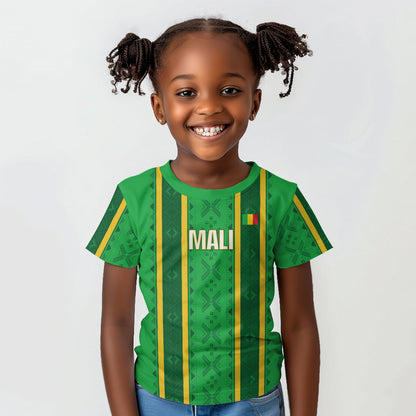 Mali Basketball Custom Kid T shirt Mud Cloth Bogolan Pattern