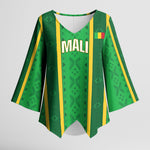 Mali Basketball Custom Kimono Sleeve Blouse Mud Cloth Bogolan Pattern