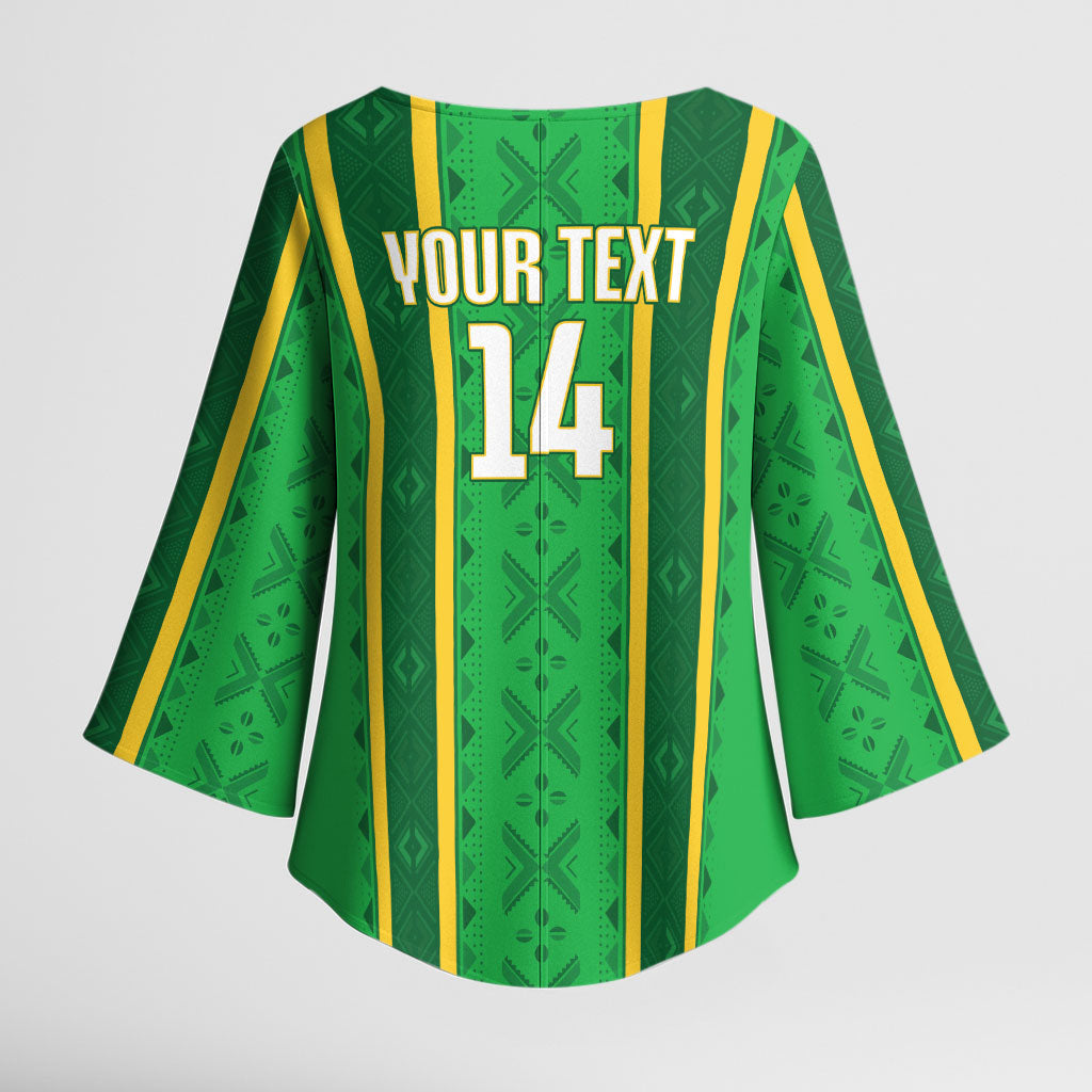 Mali Basketball Custom Kimono Sleeve Blouse Mud Cloth Bogolan Pattern