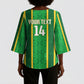 Mali Basketball Custom Kimono Sleeve Blouse Mud Cloth Bogolan Pattern