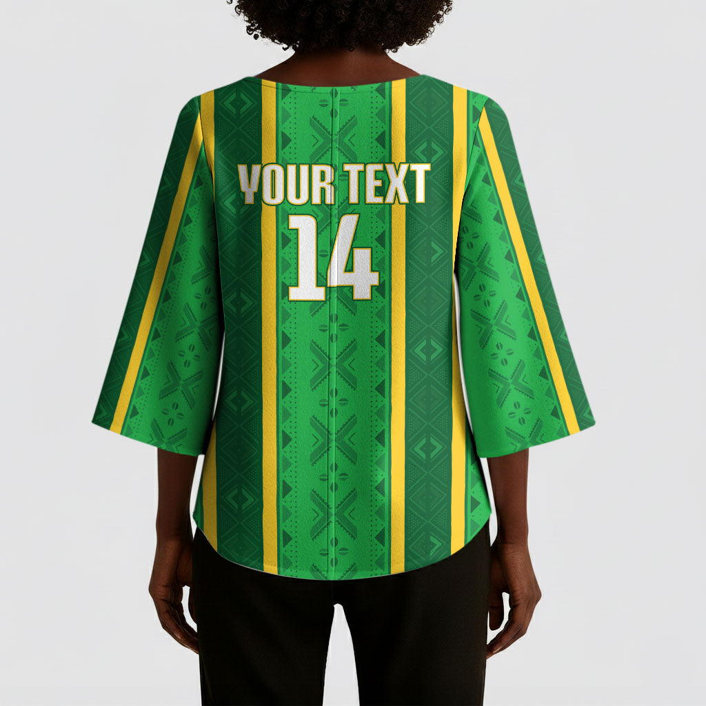 Mali Basketball Custom Kimono Sleeve Blouse Mud Cloth Bogolan Pattern