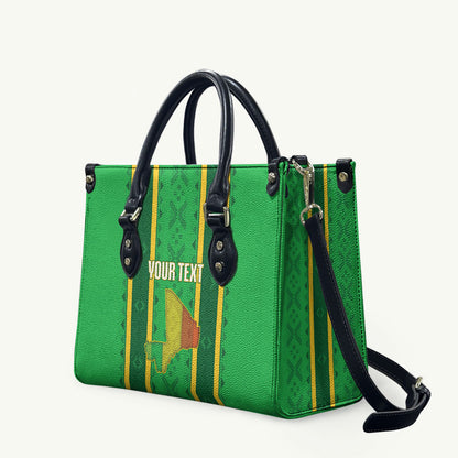 Mali Basketball Custom Leather Bag Mud Cloth Bogolan Pattern
