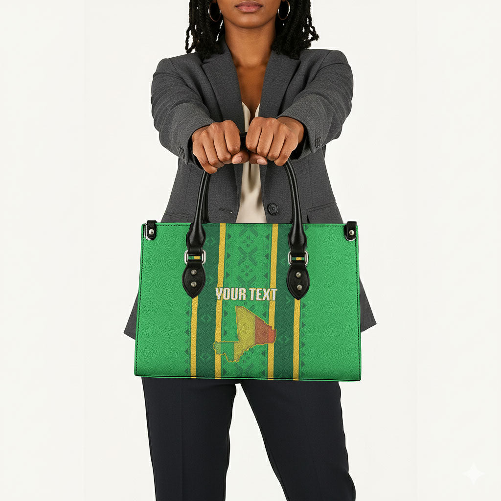 Mali Basketball Custom Leather Bag Mud Cloth Bogolan Pattern