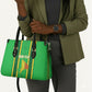 Mali Basketball Custom Leather Bag Mud Cloth Bogolan Pattern