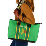 Mali Basketball Custom Leather Tote Bag Mud Cloth Bogolan Pattern