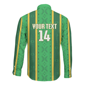 Mali Basketball Custom Long Sleeve Button Shirt Mud Cloth Bogolan Pattern