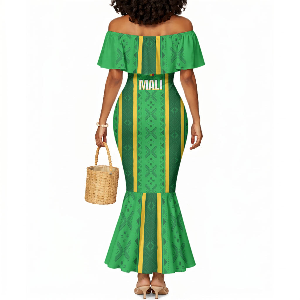 Mali Basketball Custom Mermaid Dress Mud Cloth Bogolan Pattern