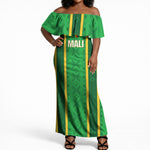 Mali Basketball Custom Off Shoulder Maxi Dress Mud Cloth Bogolan Pattern