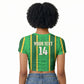 Mali Basketball Custom Raglan Cropped T shirt Mud Cloth Bogolan Pattern
