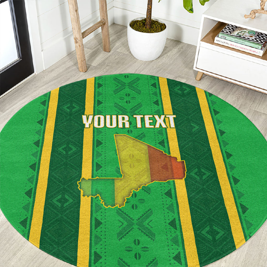 Mali Basketball Custom Round Carpet Mud Cloth Bogolan Pattern