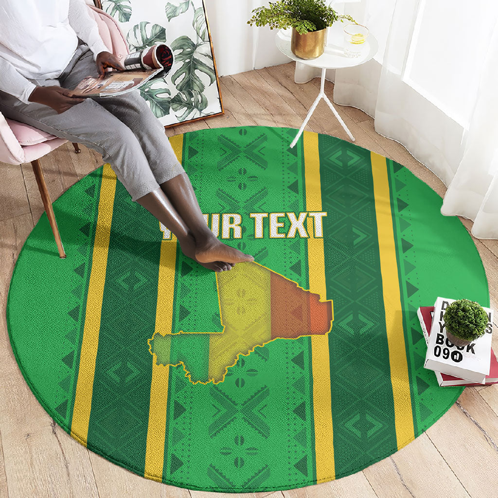Mali Basketball Custom Round Carpet Mud Cloth Bogolan Pattern