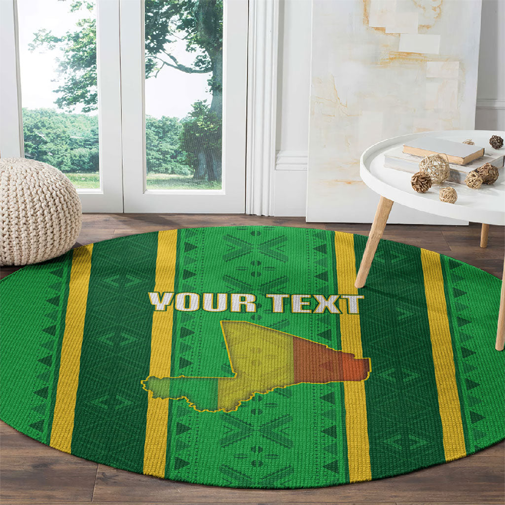 Mali Basketball Custom Round Carpet Mud Cloth Bogolan Pattern
