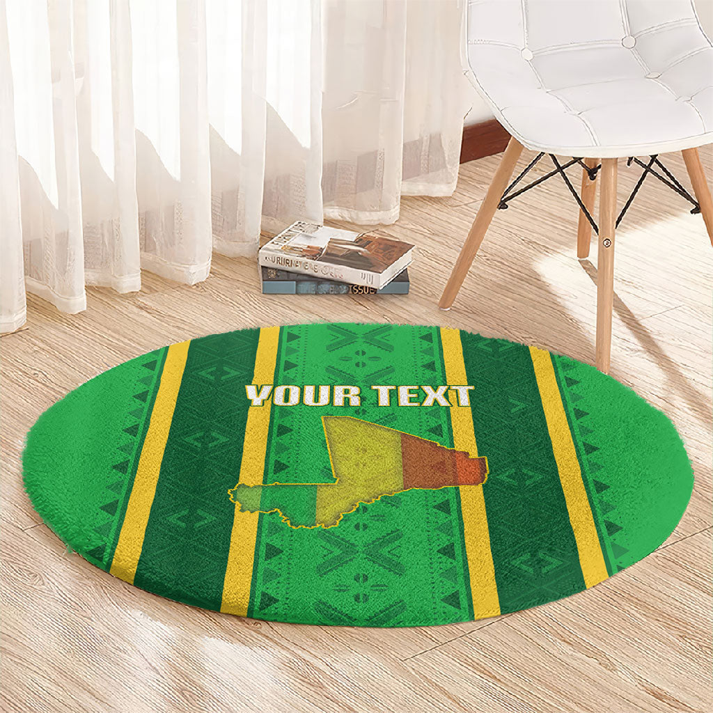 Mali Basketball Custom Round Carpet Mud Cloth Bogolan Pattern