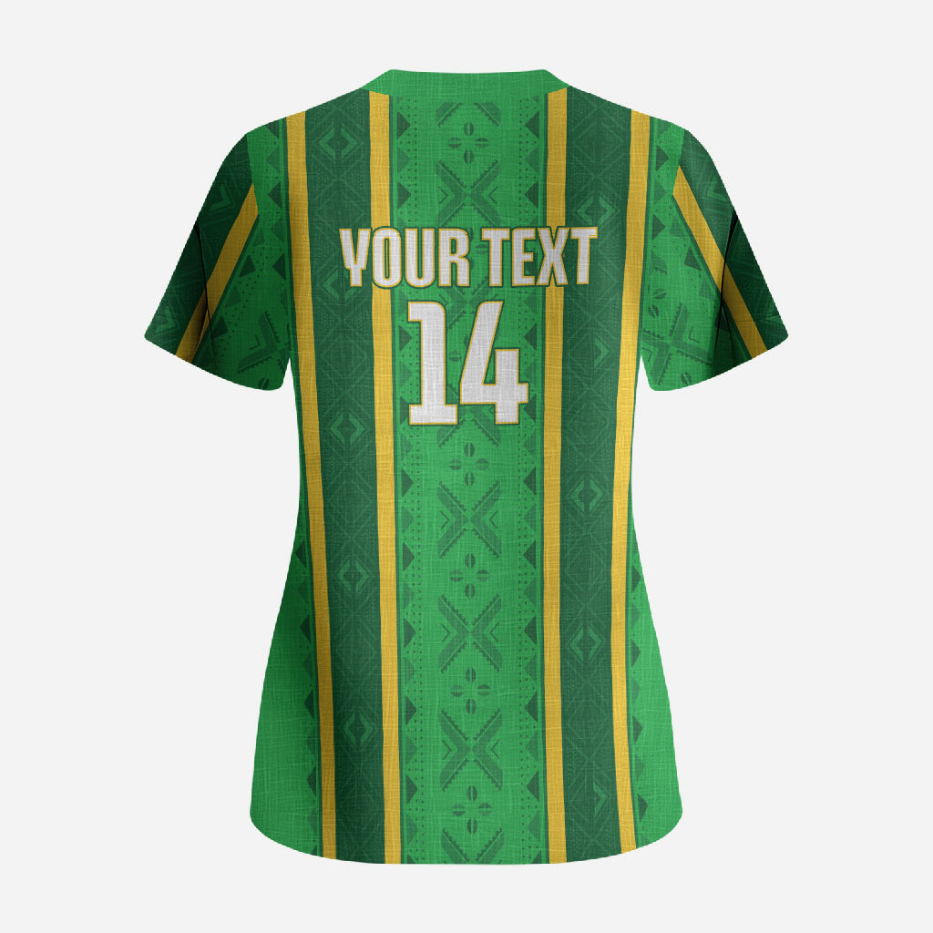 Mali Basketball Custom Scrub Top Mud Cloth Bogolan Pattern