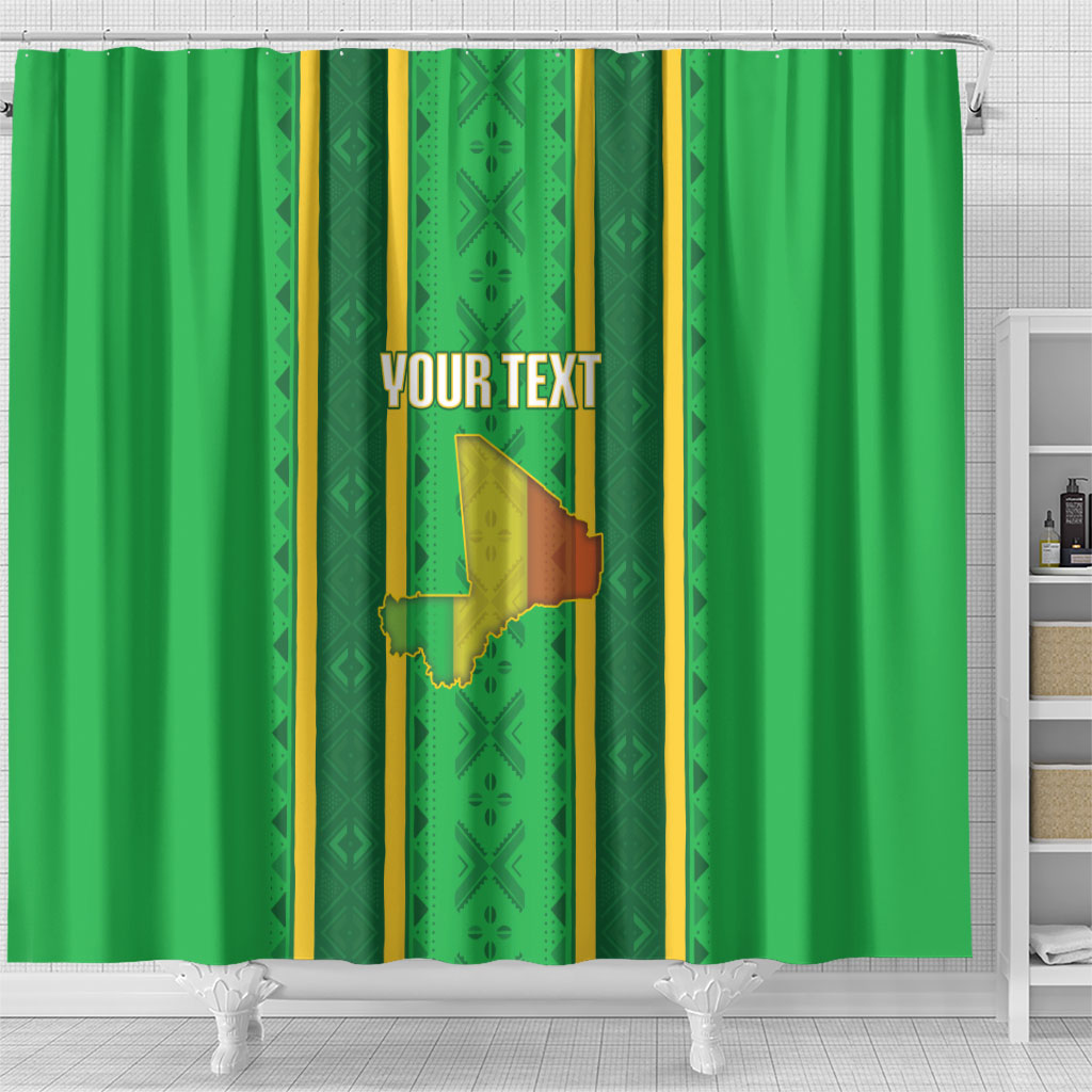 Mali Basketball Custom Shower Curtain Mud Cloth Bogolan Pattern