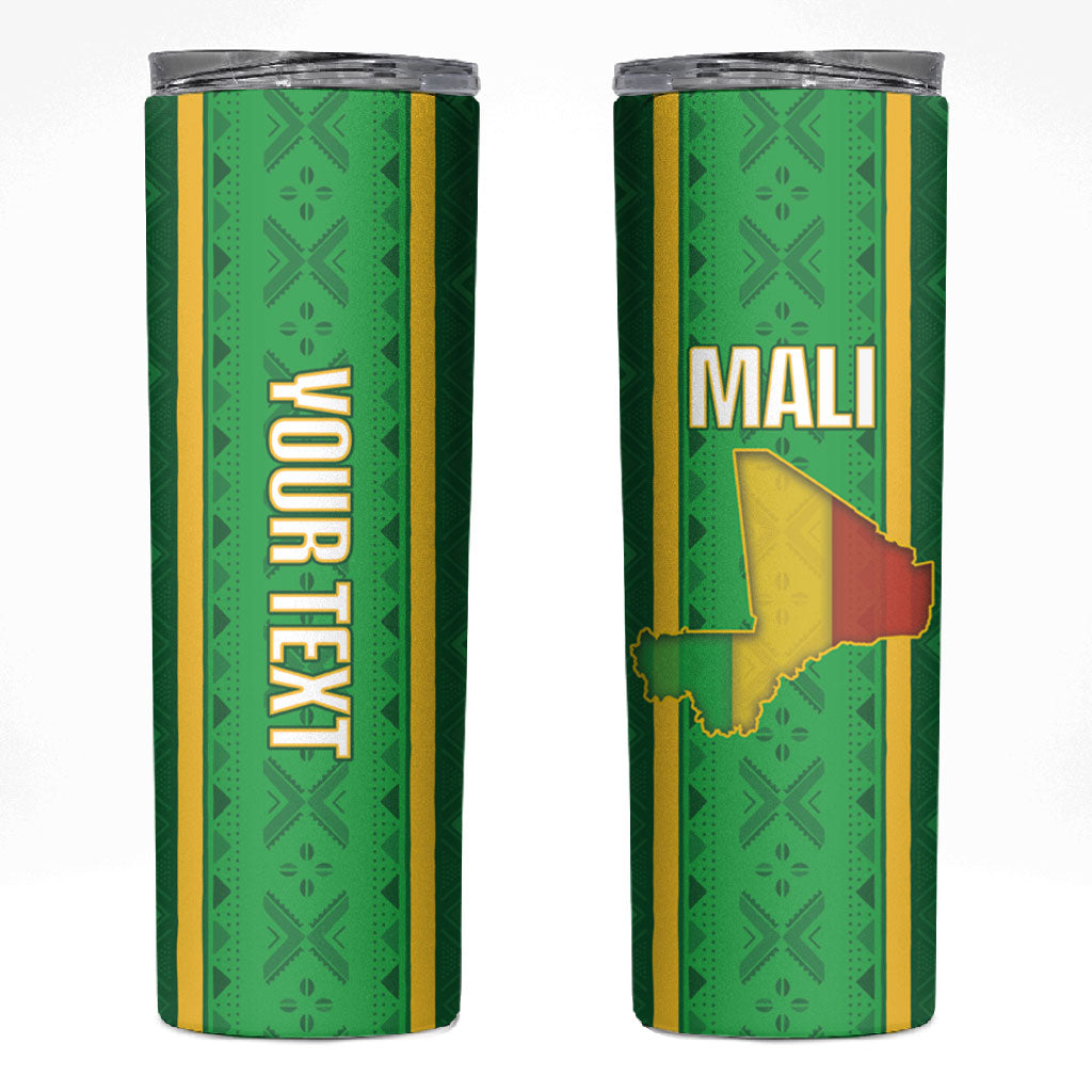 Mali Basketball Custom Skinny Tumbler Mud Cloth Bogolan Pattern