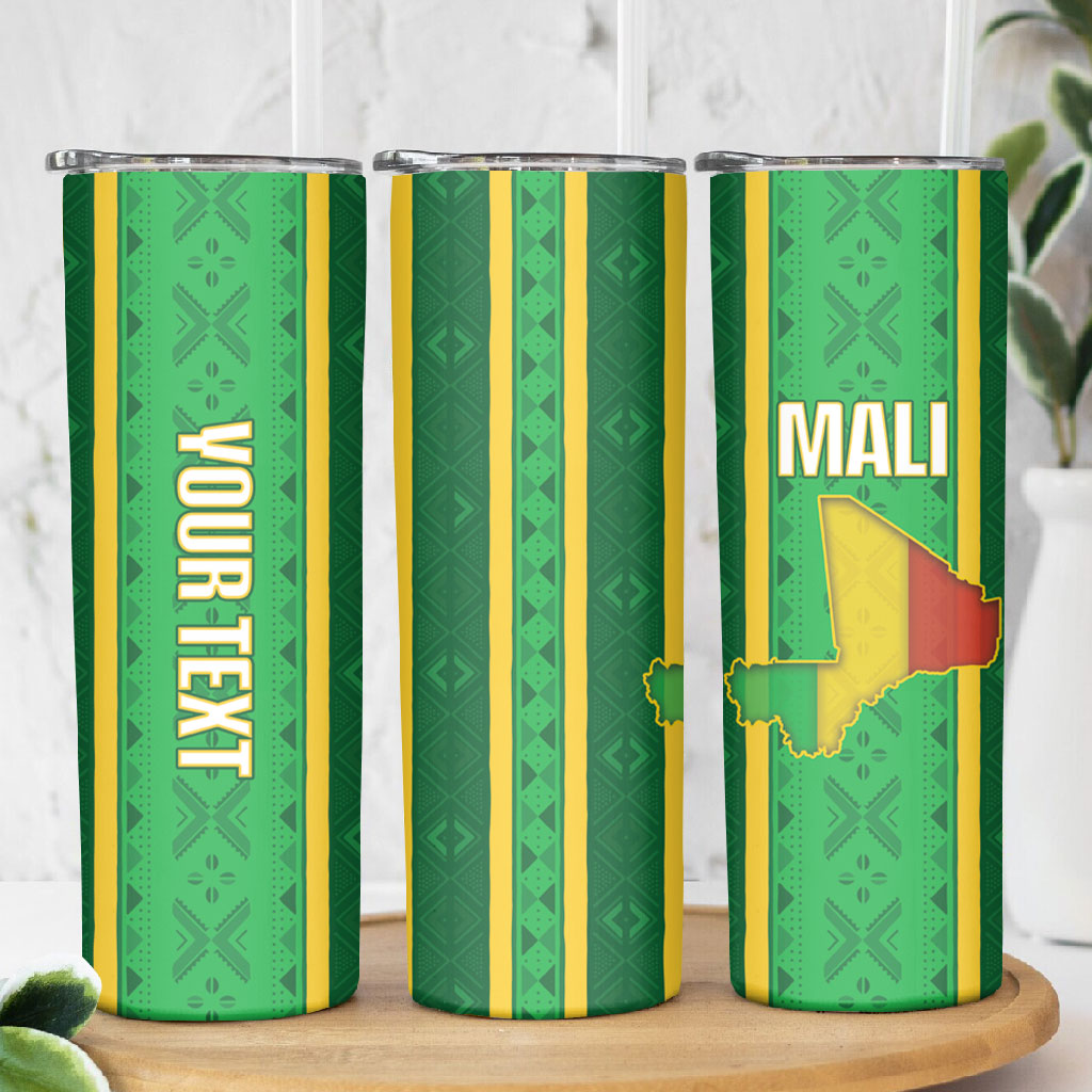 Mali Basketball Custom Skinny Tumbler Mud Cloth Bogolan Pattern
