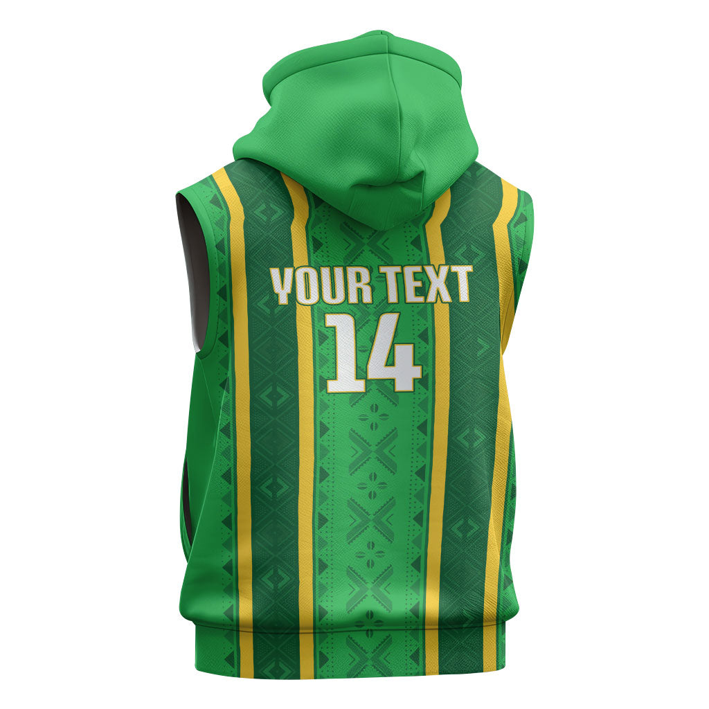 Mali Basketball Custom Sleeveless Hoodie Mud Cloth Bogolan Pattern