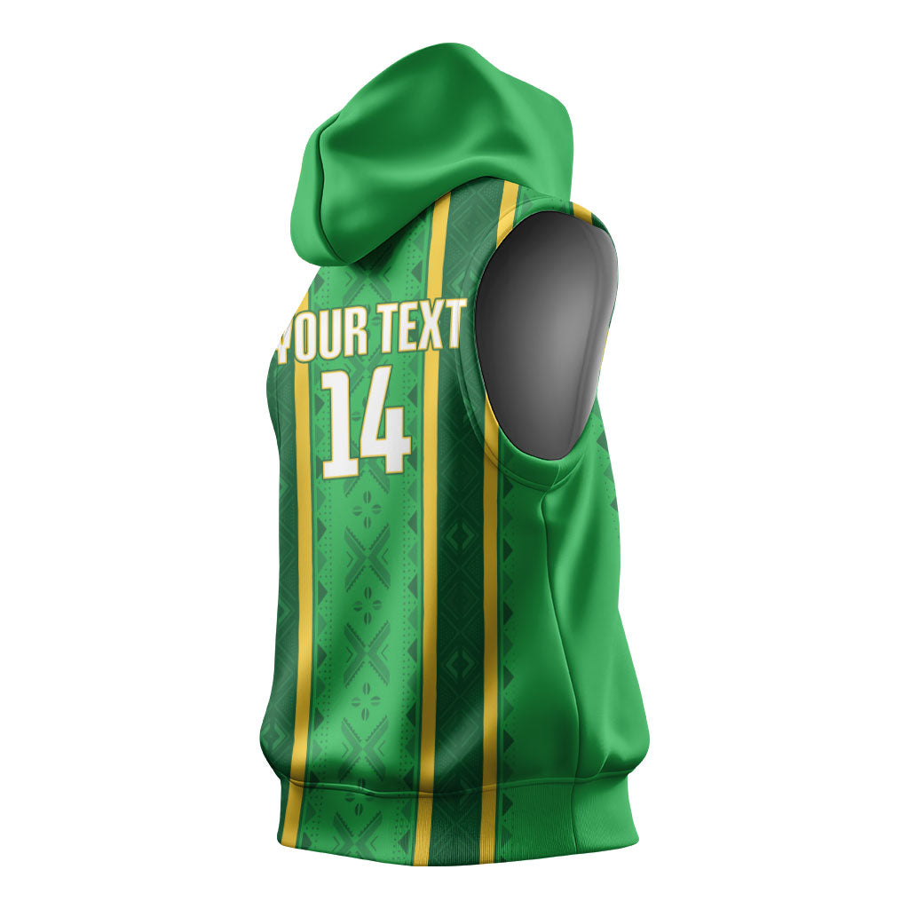 Mali Basketball Custom Sleeveless Hoodie Mud Cloth Bogolan Pattern