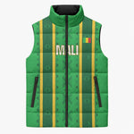 Mali Basketball Custom Sleeveless Puffer Jacket Mud Cloth Bogolan Pattern