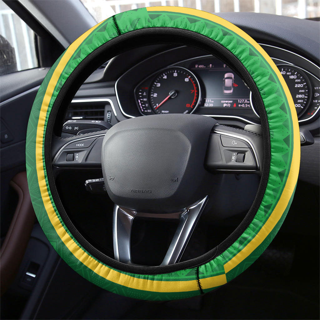 Mali Basketball Steering Wheel Cover Mud Cloth Bogolan Pattern
