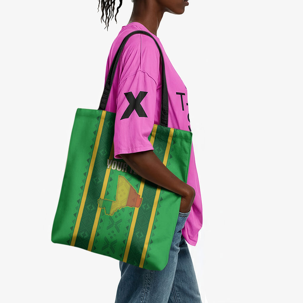 Mali Basketball Custom Tote Bag Mud Cloth Bogolan Pattern