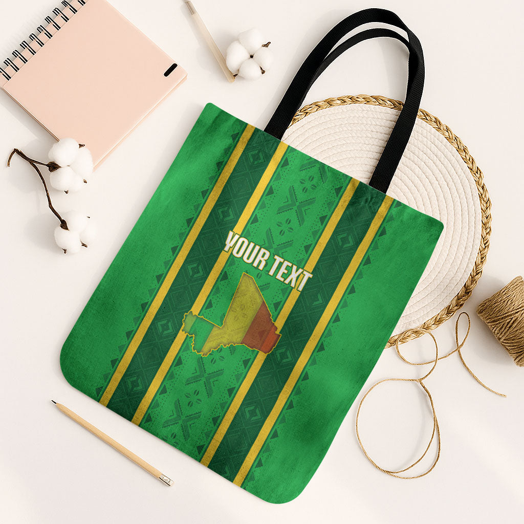 Mali Basketball Custom Tote Bag Mud Cloth Bogolan Pattern