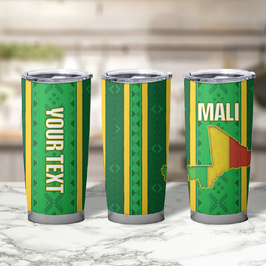 Mali Basketball Custom Tumbler Cup Mud Cloth Bogolan Pattern