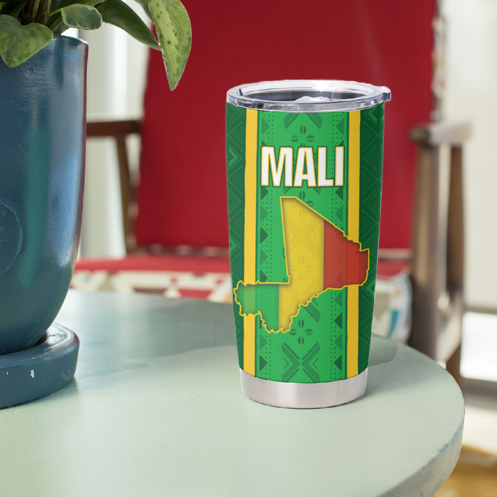 Mali Basketball Custom Tumbler Cup Mud Cloth Bogolan Pattern
