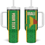Mali Basketball Custom Tumbler With Handle Mud Cloth Bogolan Pattern