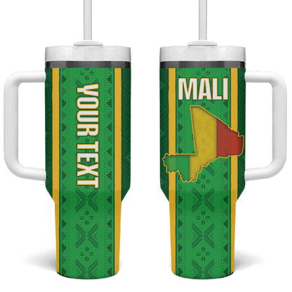 Mali Basketball Custom Tumbler With Handle Mud Cloth Bogolan Pattern