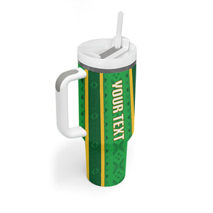 Mali Basketball Custom Tumbler With Handle Mud Cloth Bogolan Pattern