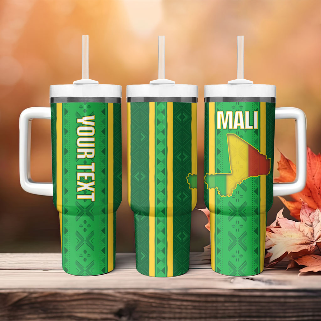 Mali Basketball Custom Tumbler With Handle Mud Cloth Bogolan Pattern