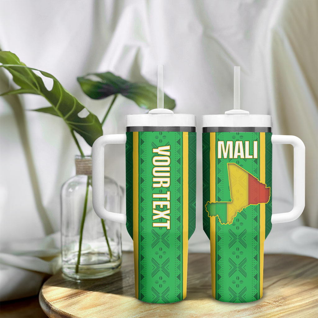 Mali Basketball Custom Tumbler With Handle Mud Cloth Bogolan Pattern