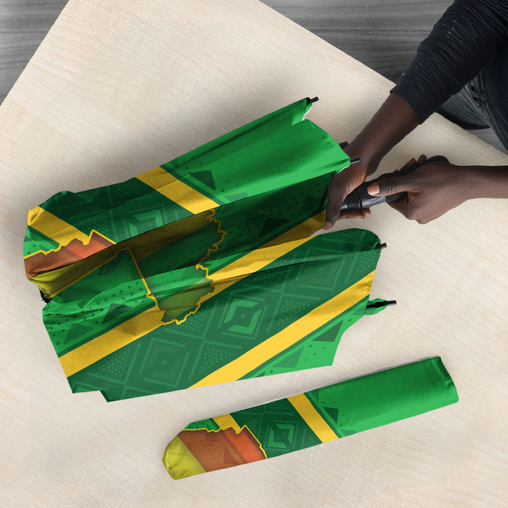 Mali Basketball Custom Umbrella Mud Cloth Bogolan Pattern