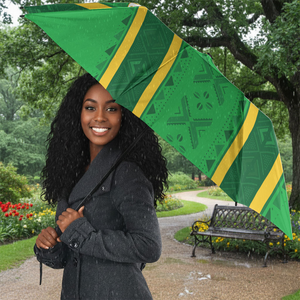 Mali Basketball Custom Umbrella Mud Cloth Bogolan Pattern