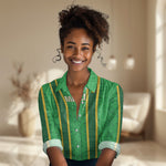 Mali Basketball Custom Women Casual Shirt Mud Cloth Bogolan Pattern