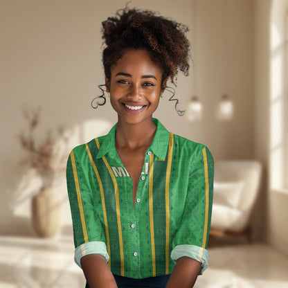 Mali Basketball Custom Women Casual Shirt Mud Cloth Bogolan Pattern