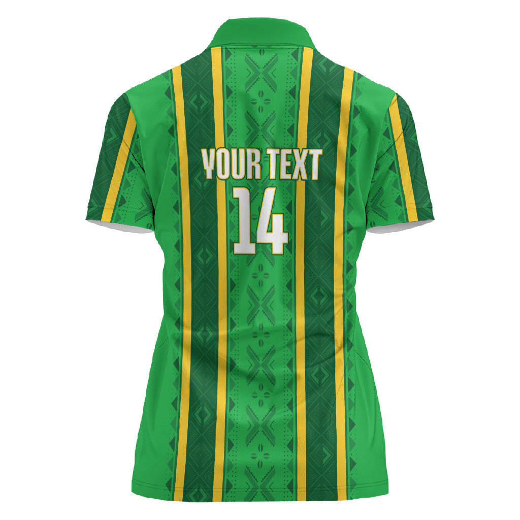 Mali Basketball Custom Women Polo Shirt Mud Cloth Bogolan Pattern