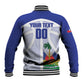 Haiti Basketball Custom Baseball Jacket Ayiti Coat Of Arms White Sporty Style