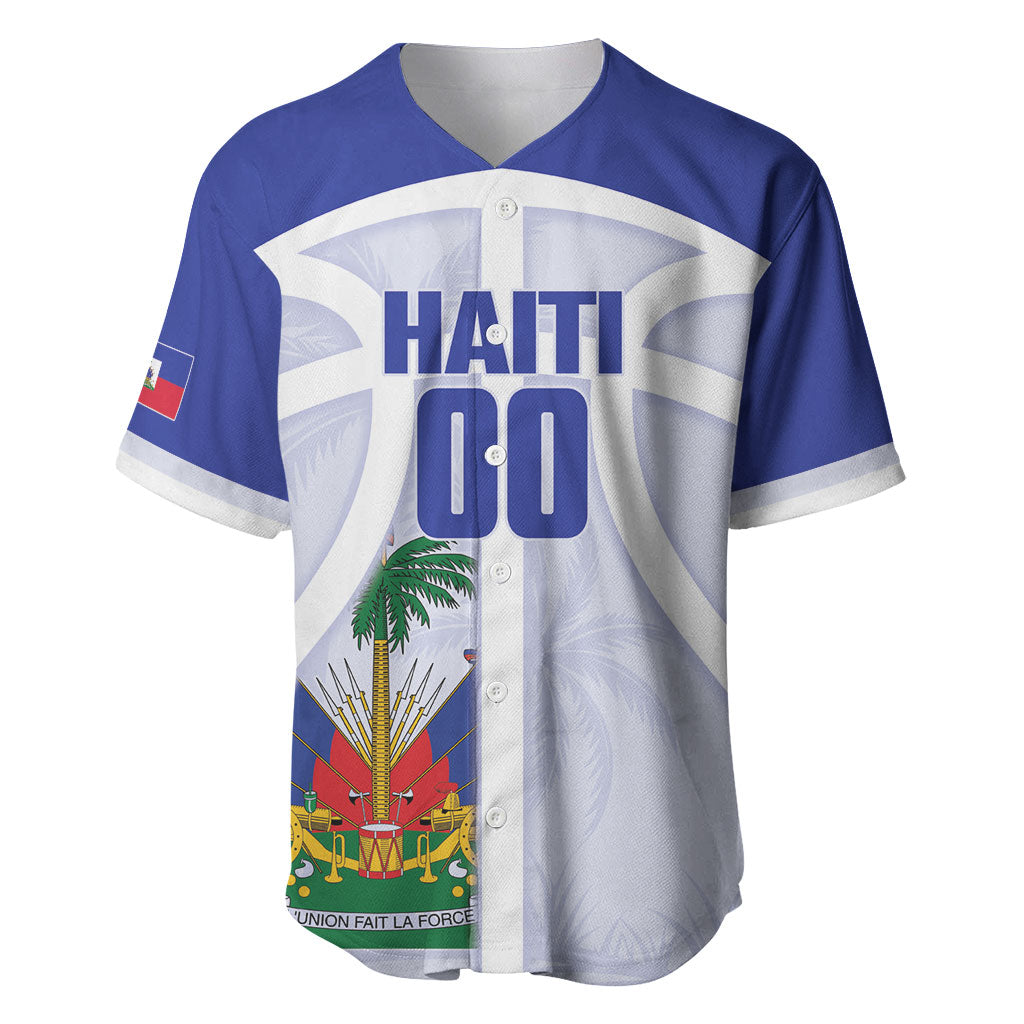 Haiti Basketball Custom Baseball Jersey Ayiti Coat Of Arms White Sporty Style